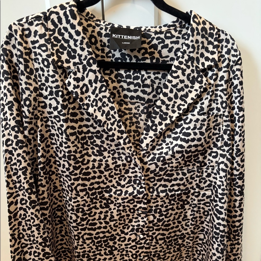 Kittenish large silk blouse